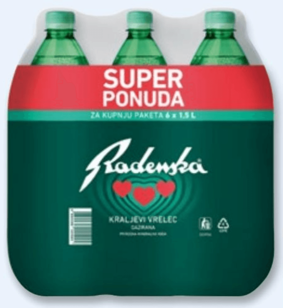 Mineralna voda Radenska 6 x 1,5 L Akcija u trgovini Spar