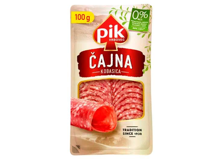 Pik Čajna kobasica 100 g Pik Vrbovec Akcija u trgovini Vrutak