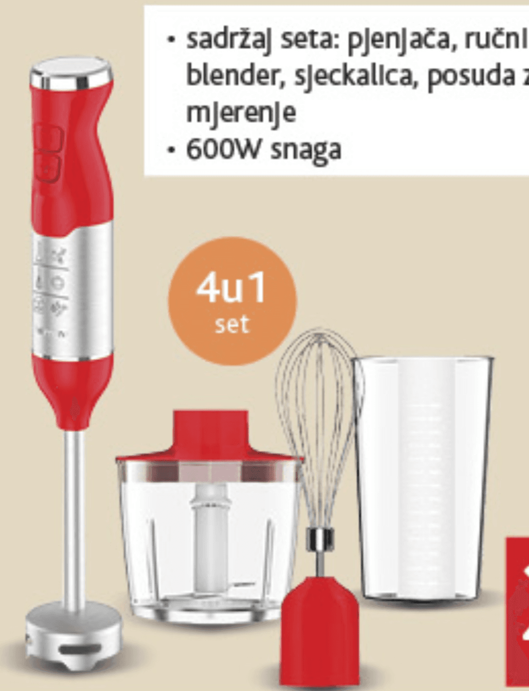 Ručni mikser 4u1 set DELIMANO Akcija u trgovini Konzum
