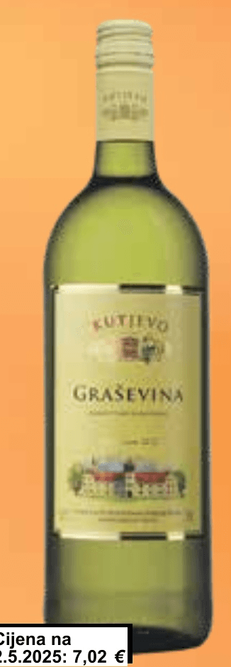 Kutjevo Graševina vino 1 l Akcija u trgovini Bakmaz