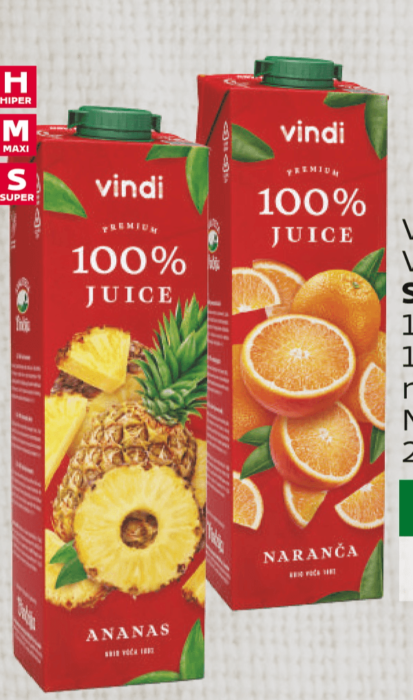 Vindija 100% juice 2.00 l Akcija u trgovini Vrutak