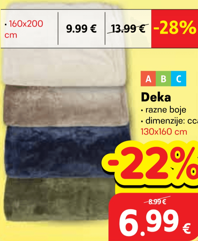 Deka 130x160 cm Akcija u trgovini Plodine