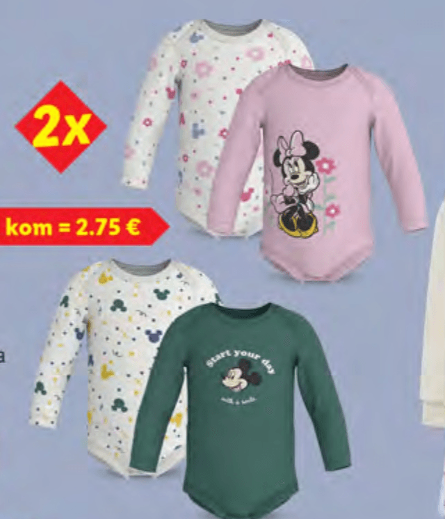 Lupilu bodiji 2 komada u setu Akcija u trgovini Lidl