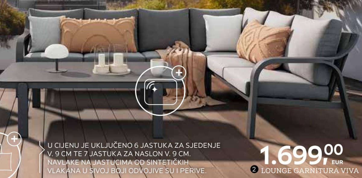 Amalio Lounge garnitura Viva Akcija u trgovini Lesnina