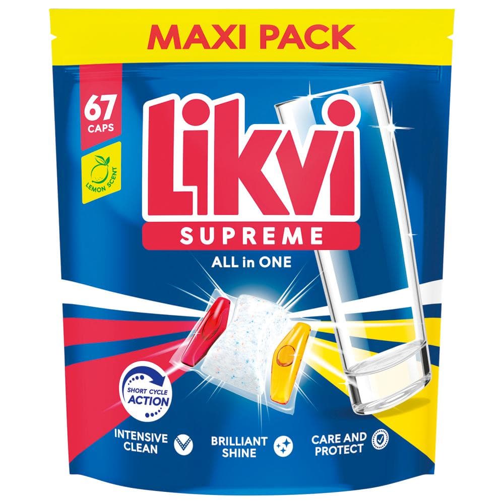 Likvi Supreme All in One kapsule za strojno pranje posuđa 67 kom Akcija u trgovini Bipa