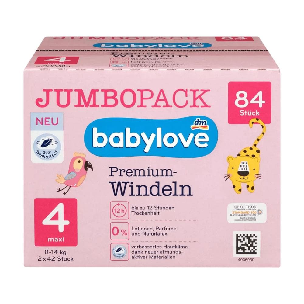 babylove premium pelene jumbo maxi vel. 4 84 kom. Akcija u trgovini Dm
