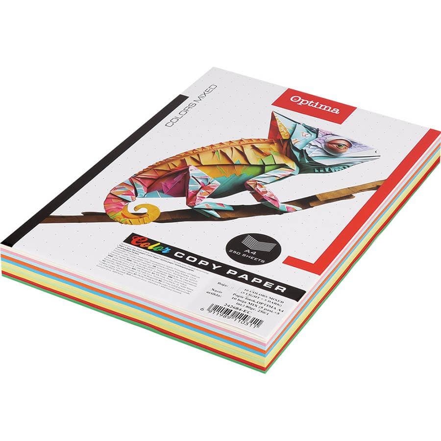 Papir fotokopirni A4 10 boja mix Optima 80 g 250 listova Akcija u trgovini KTC