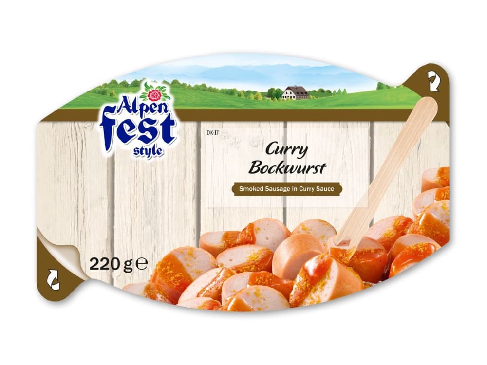 Alpenfest Curry bockwurst 220 g Akcija u trgovini Lidl