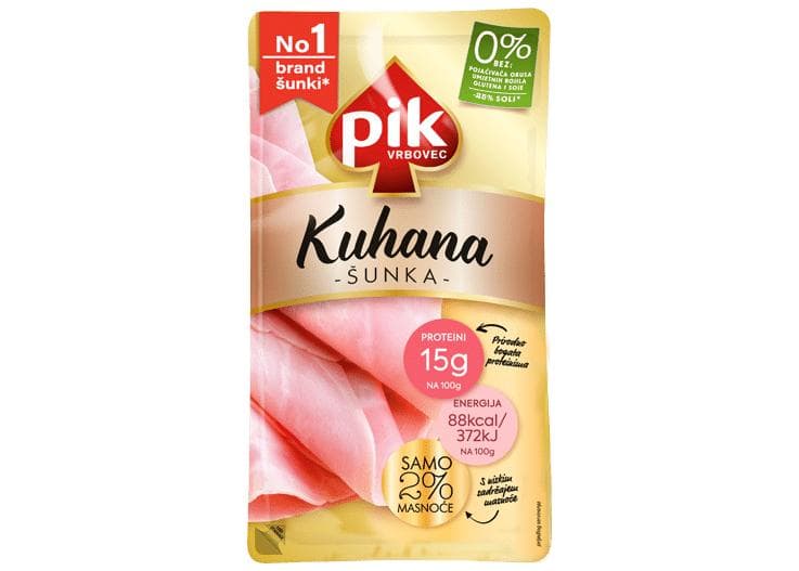 Kuhana šunka ili šunka u ovitku 125 g Pik Vrbovec Akcija u trgovini Plodine