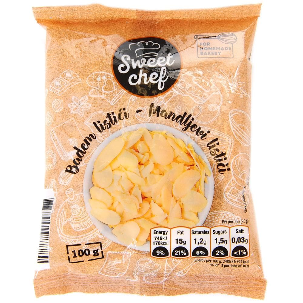 Sweet Chef badem listići 100g Akcija u trgovini Konzum