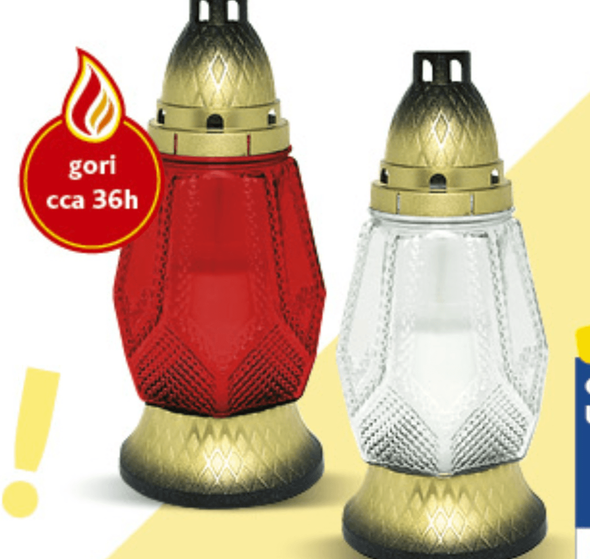 Lampion stakleni crveni, bijeli Akcija u trgovini Konzum