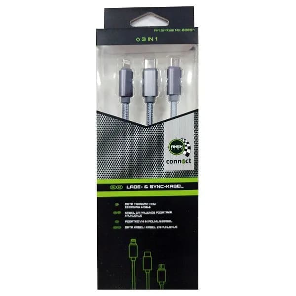 Kabel za punjenje 3U1 Finishline AO02057 Akcija u trgovini KTC