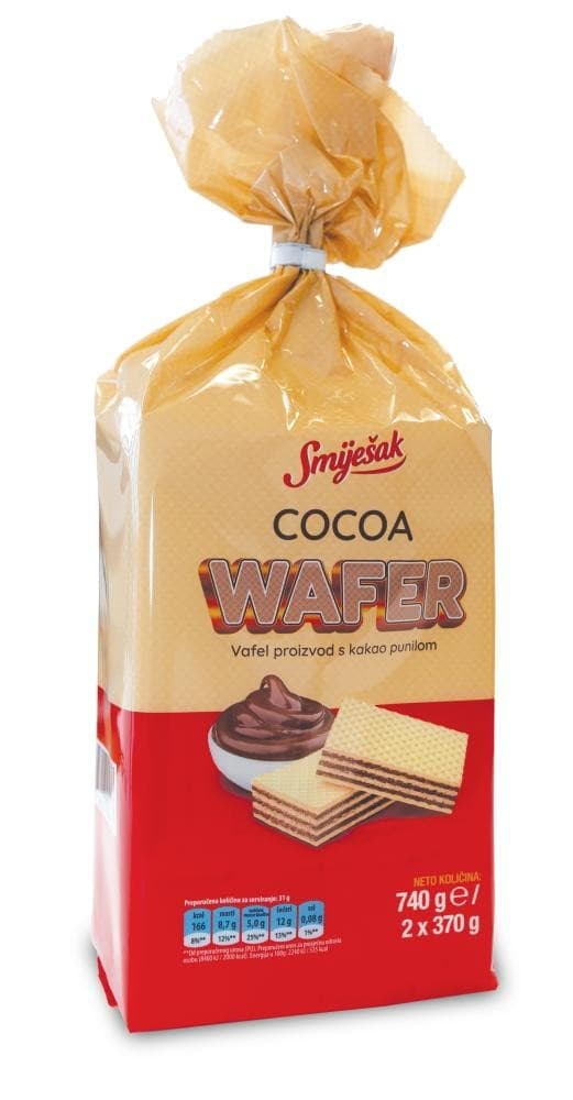 Smiješak napolitanke kakao 740 g Akcija u trgovini Boso