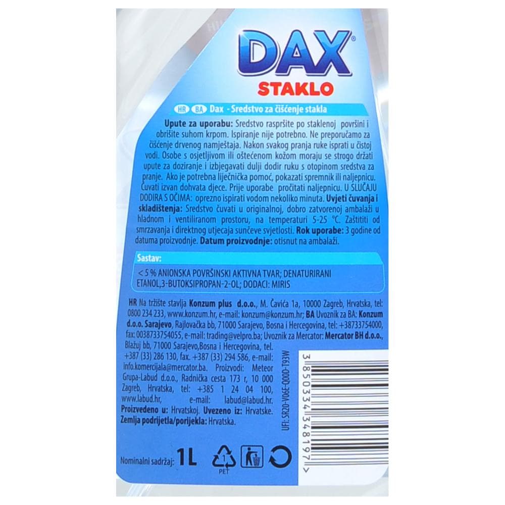 Dax sredstvo za čišćenje stakla 1l Akcija u trgovini Konzum