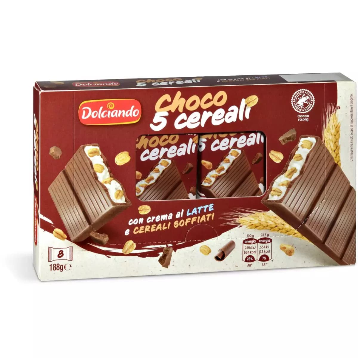 Dolciando Choco Cereali čokolada punjena mlijekom i žitaricama 188 g Akcija u trgovini Eurospin