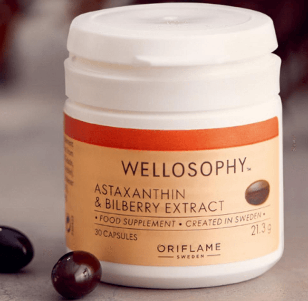 Wellosophy astaksantin i ekstrakt europske borovnice 30 kapsula; 21,3 g ORIFLAME Akcija u trgovini Oriflame