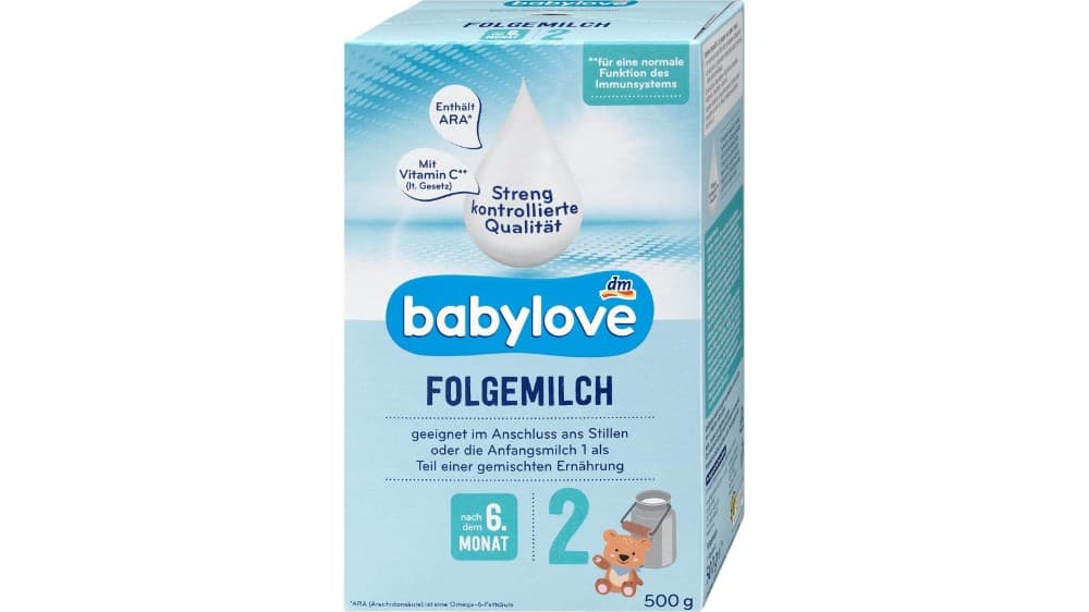 babylove zamjensko mlijeko 2 500 g Akcija u trgovini Dm