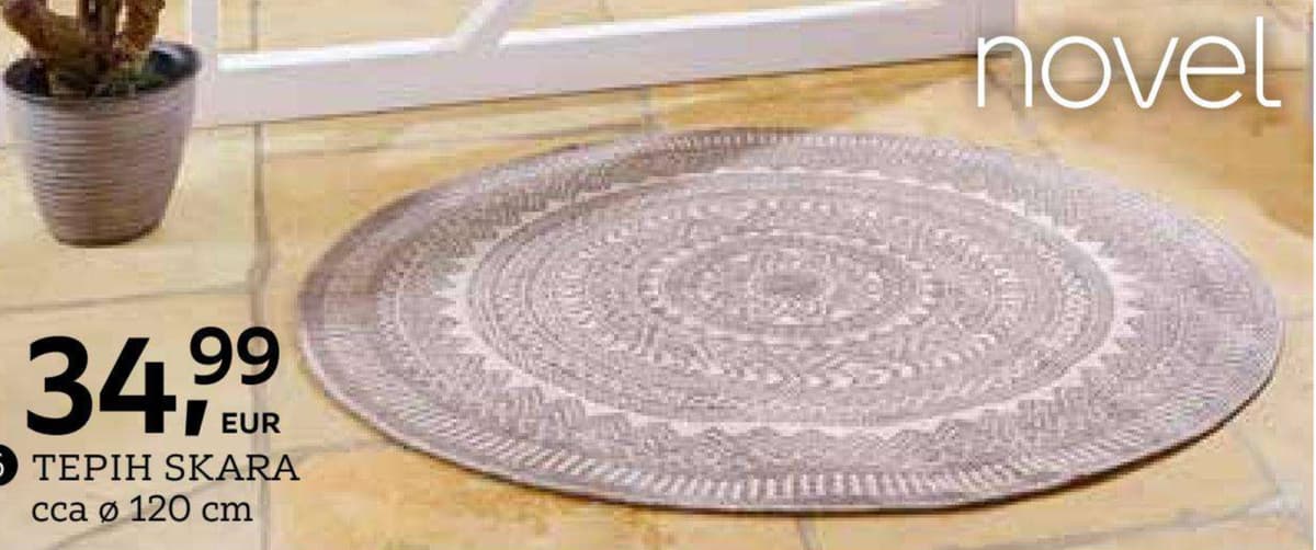 Tepih Skara cca Ø 120 cm novel Akcija u trgovini Lesnina