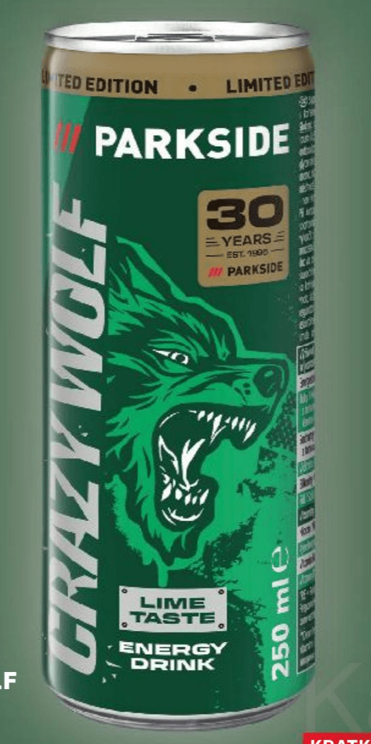 Crazy Wolf energetsko piće okus limete 250 ml PARKSIDE Akcija u trgovini Kaufland