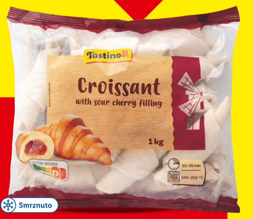 Tastino croissant s nadjevom od višanja 1 kg Akcija u trgovini Lidl