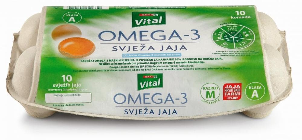 Svježa jaja Omega 3 10 komada SPAR Vital Akcija u trgovini Spar