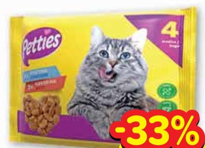Petties hrana za mačke 4 x 100 g Akcija u trgovini Plodine