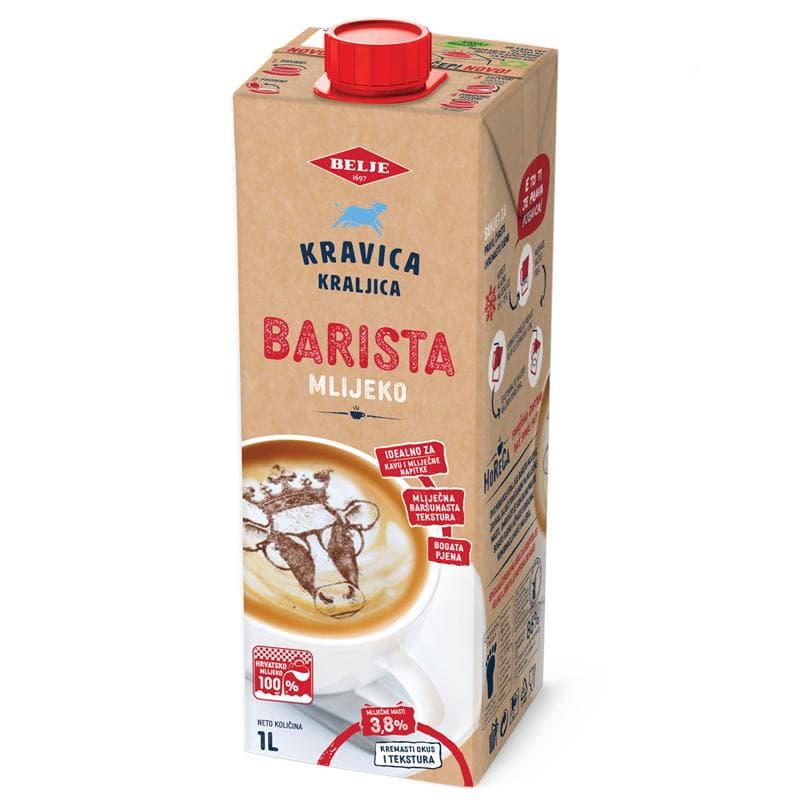 Kravica Kraljica Trajno mlijeko Barista 1 L Akcija u trgovini Tommy