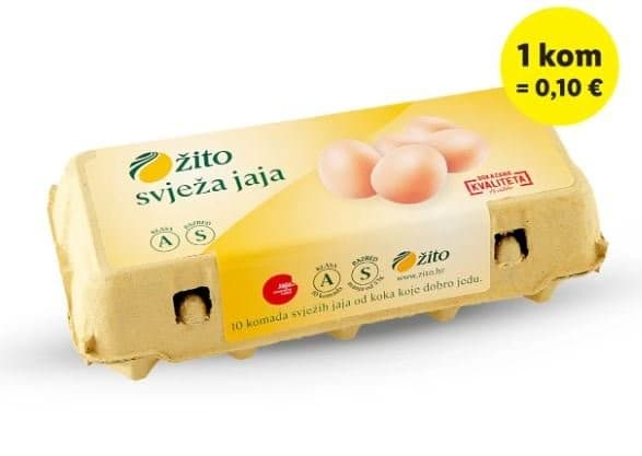 Svježa jaja Žito 10 komada u pakiranju Akcija u trgovini Spar