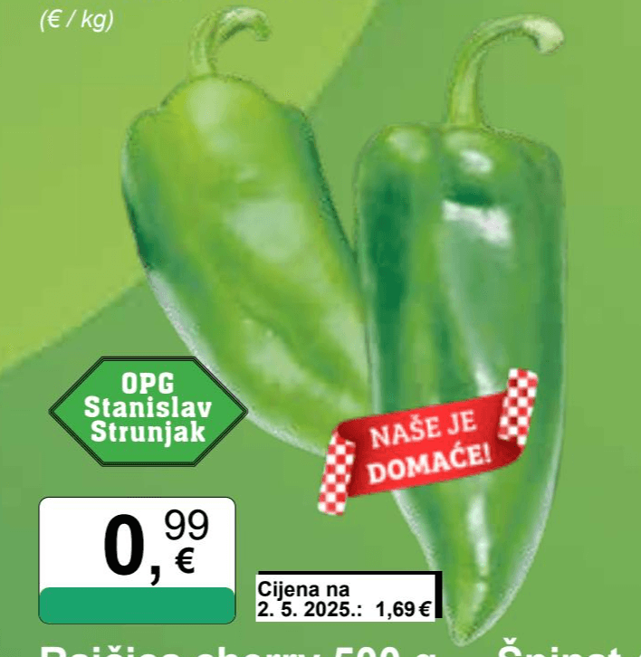 Paprika rog zelena Akcija u trgovini KTC