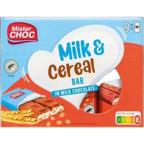 Mister Choc čokoladna žitna pločica 9 x 23.5 g Akcija u trgovini Lidl