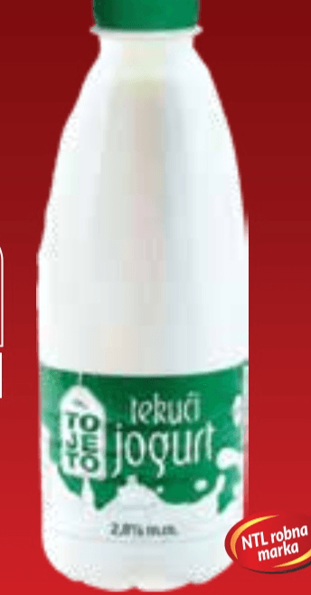 To je to tekući jogurt 1 l Akcija u trgovini Bakmaz