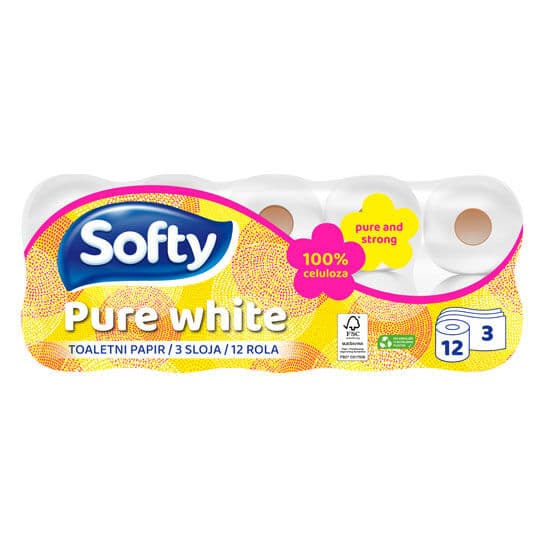Softy Pure white toaletni papir troslojni 12 rola Akcija u trgovini Plodine