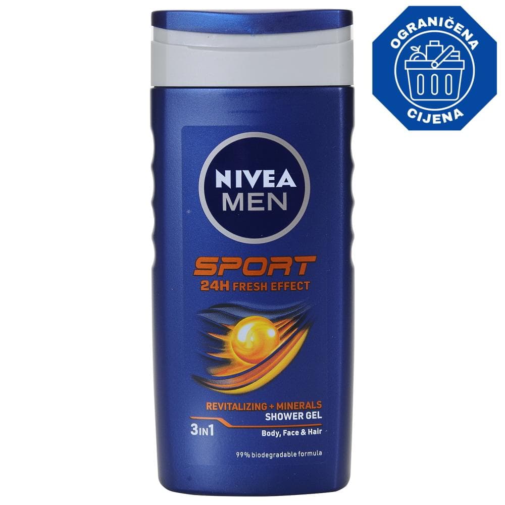 NIVEA Shower gel men energy/sport 250ml Akcija u trgovini Pivac