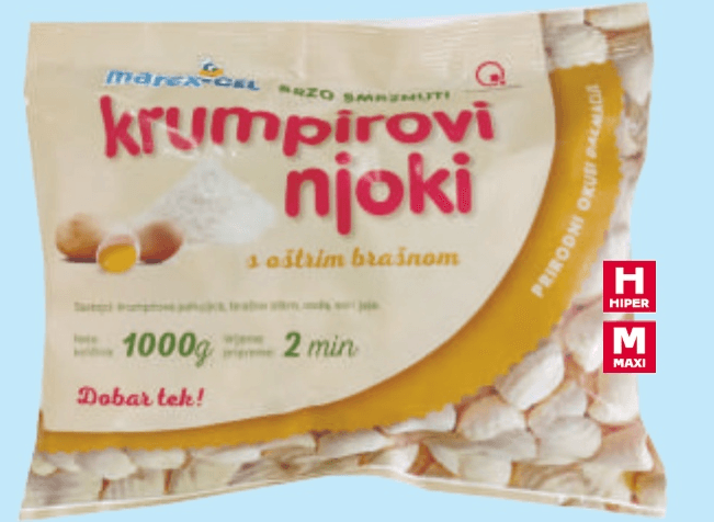Marex-gel Krumpirovi njoki 1 kg Akcija u trgovini Tommy