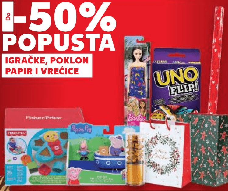 Igračke, poklon papir i vrećice Akcija u trgovini Kaufland