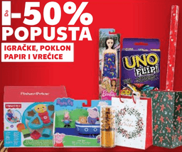 Igračke, poklon papir i vrećice