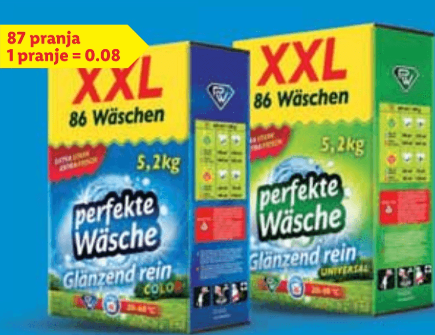 Perfekte Wäsche prašak za rublje XXL 5.2 kg Akcija u trgovini Lidl