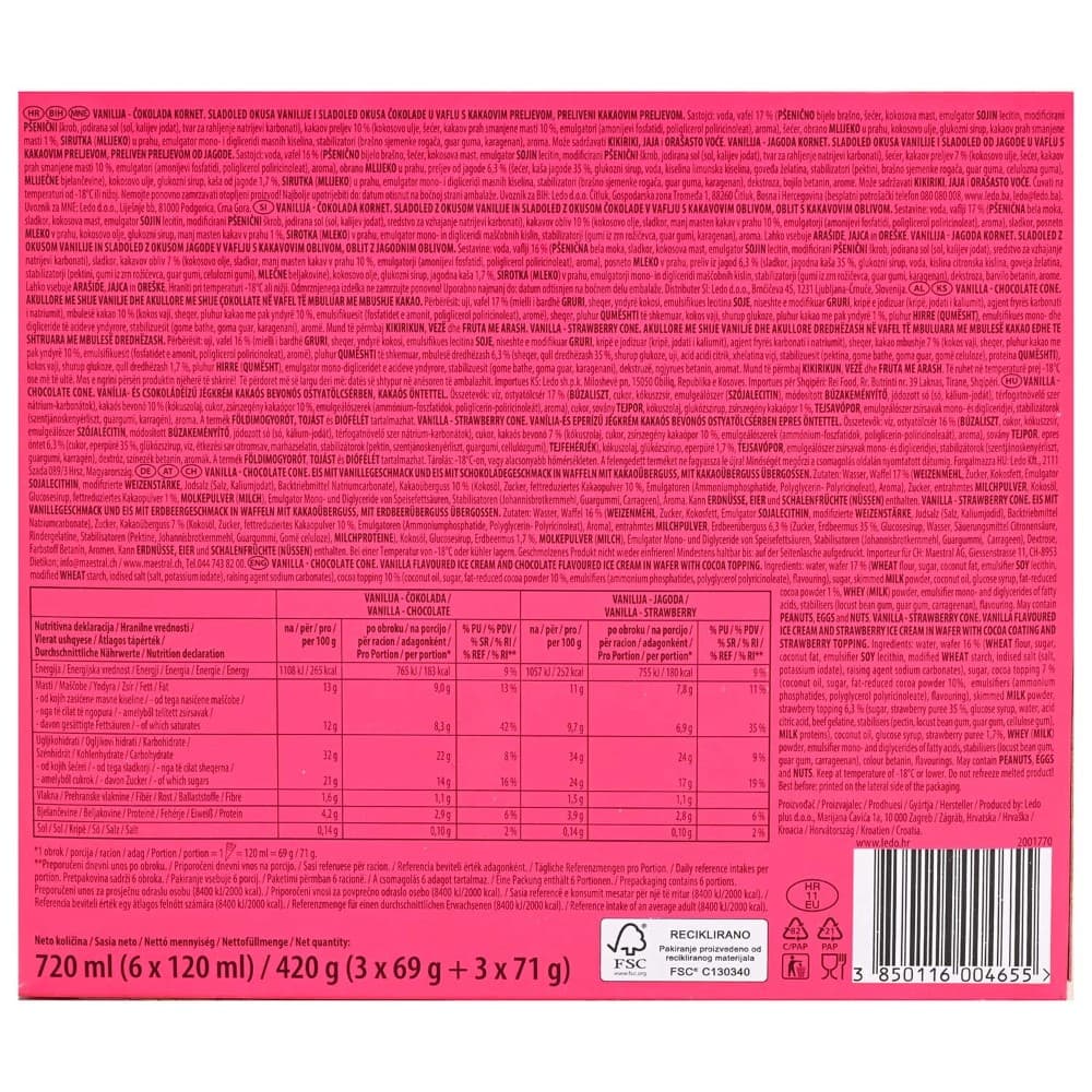 Ledo Box sladoled 720 ml / 660 ml Akcija u trgovini Konzum