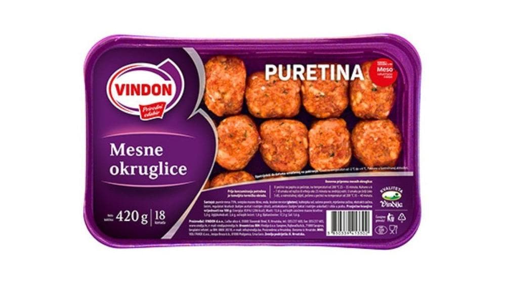 Vindon Vindija pureće mesne okruglice 420 g Akcija u trgovini Tommy
