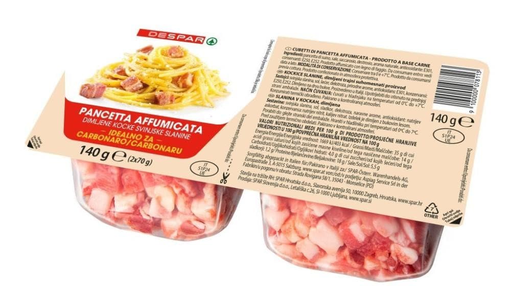 Dimljene kockice svinjske slanine 140 g DESPAR Akcija u trgovini Spar