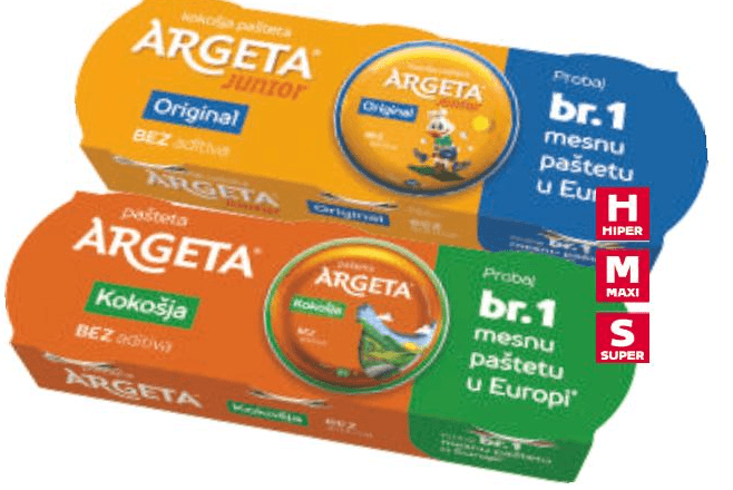 Argeta Kokošja pašteta 3 x 95 g Akcija u trgovini Tommy
