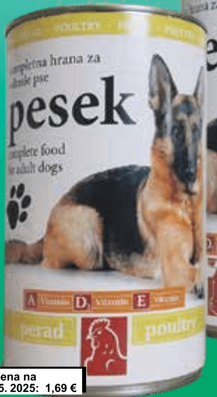 Pesek hrana za pse 1240 g Akcija u trgovini KTC