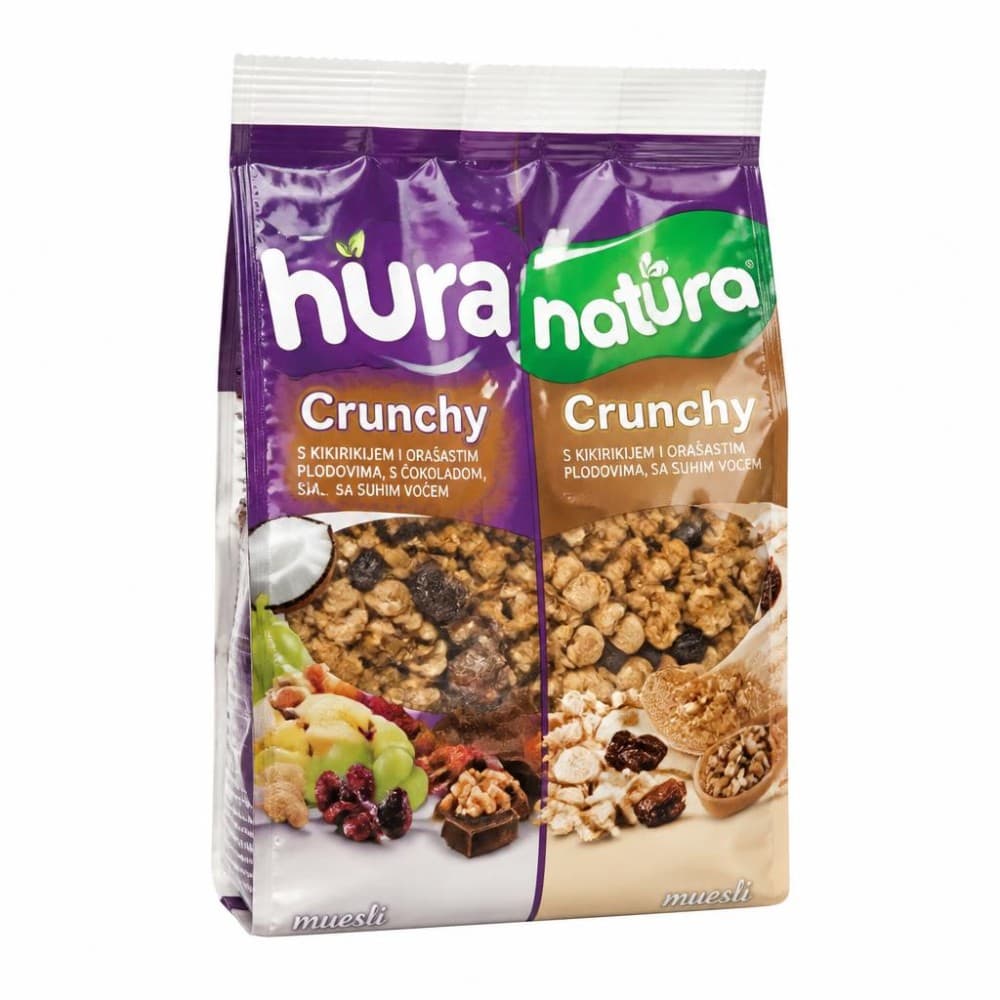 Hura natura muesli hrskavi s kikirikijem i orašastim plodovima s čokoladom 350g Akcija u trgovini 365 Market