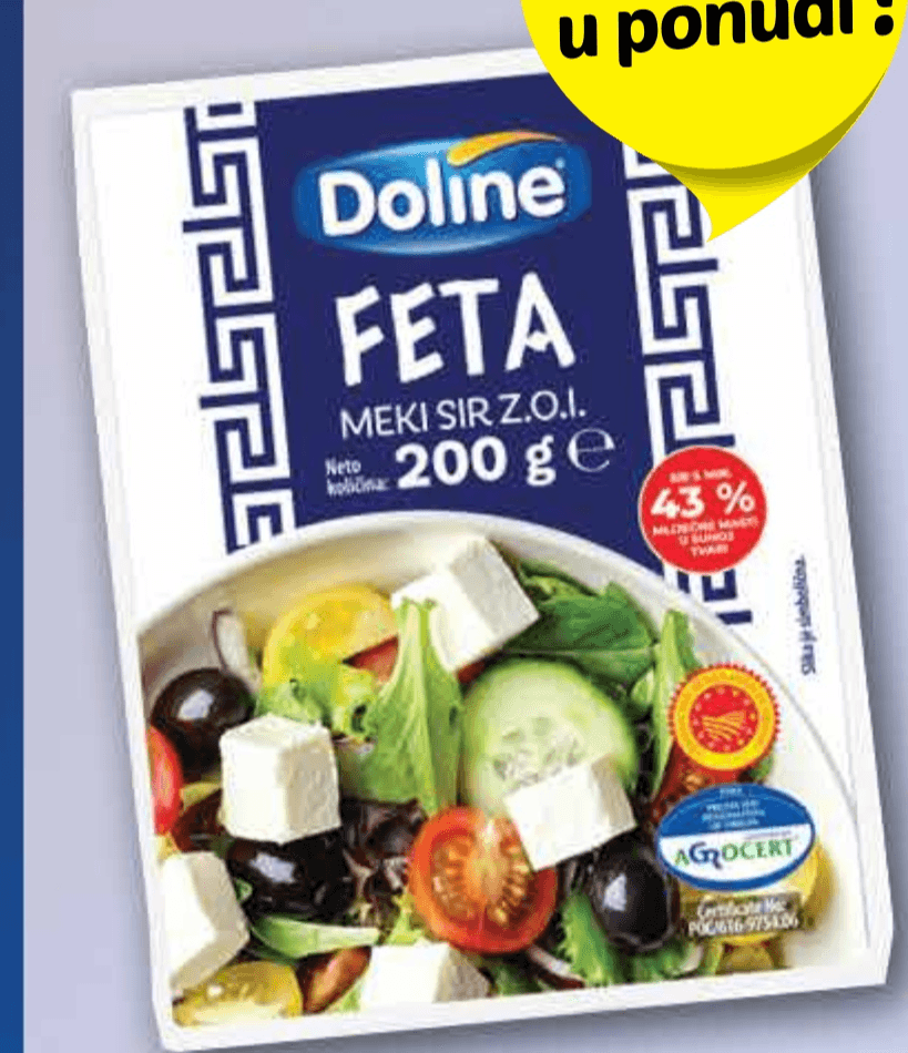 Feta sir 200 g Doline Akcija u trgovini Plodine