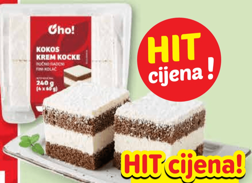 OHO! Kokos krem kocke 240 g Akcija u trgovini Plodine