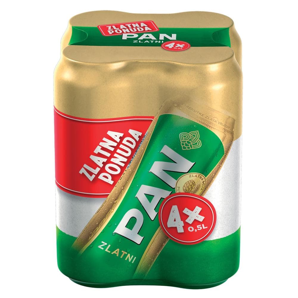 Pan Zlatni pivo 4 x 0,5 L Akcija u trgovini Tommy