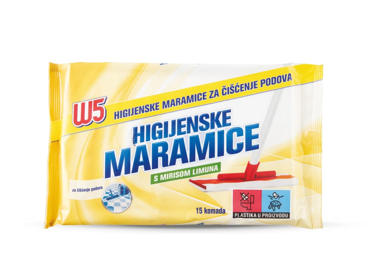 W5 Vlažne maramice za pod 15 kom Akcija u trgovini Lidl