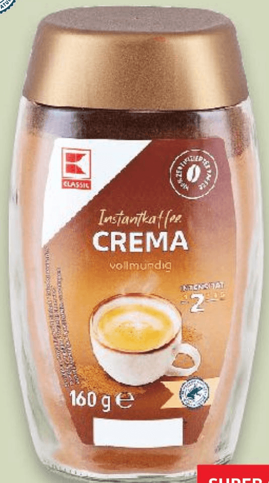 K Classic Instant kava crema 160 g Akcija u trgovini Kaufland