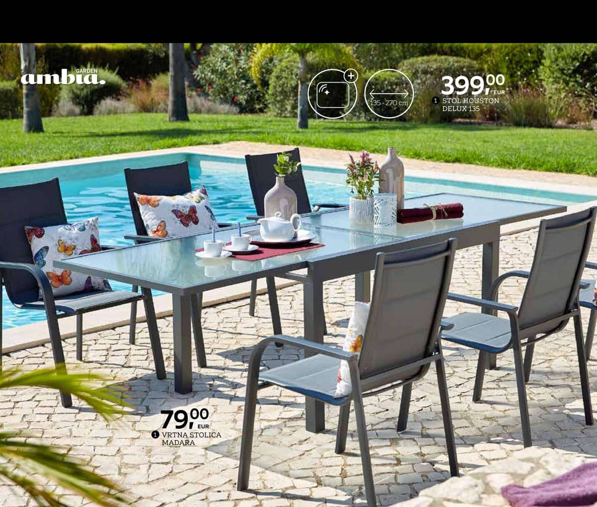Stol Houston Delux 135 Ambia Garden Akcija u trgovini Lesnina