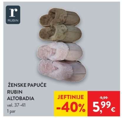 Rubin Altobadia ženske papuče 1 par Akcija u trgovini Spar